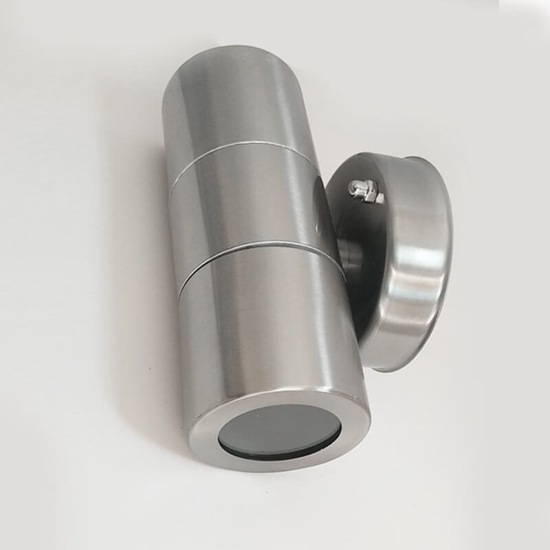 Stainless Steel Cylinder 2-Light Wall Lamp