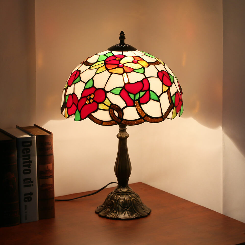 Trumpet Flower Stained Glass Table Lamp