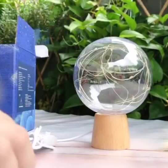 Plastic Lampshade Starry Night Table Lamp