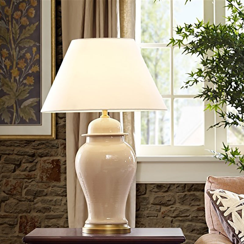 Ceramic Fabric Conic Vase Table Lamp