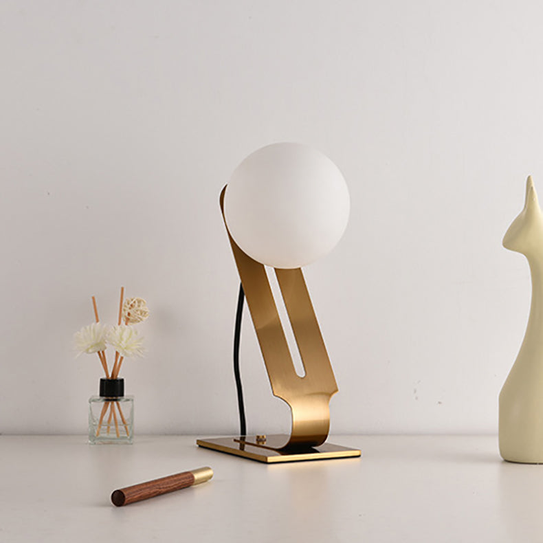 Round Iron Glass Study Table Lamp