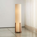 Cylinder Wooden Fabric Living Floor Lamp