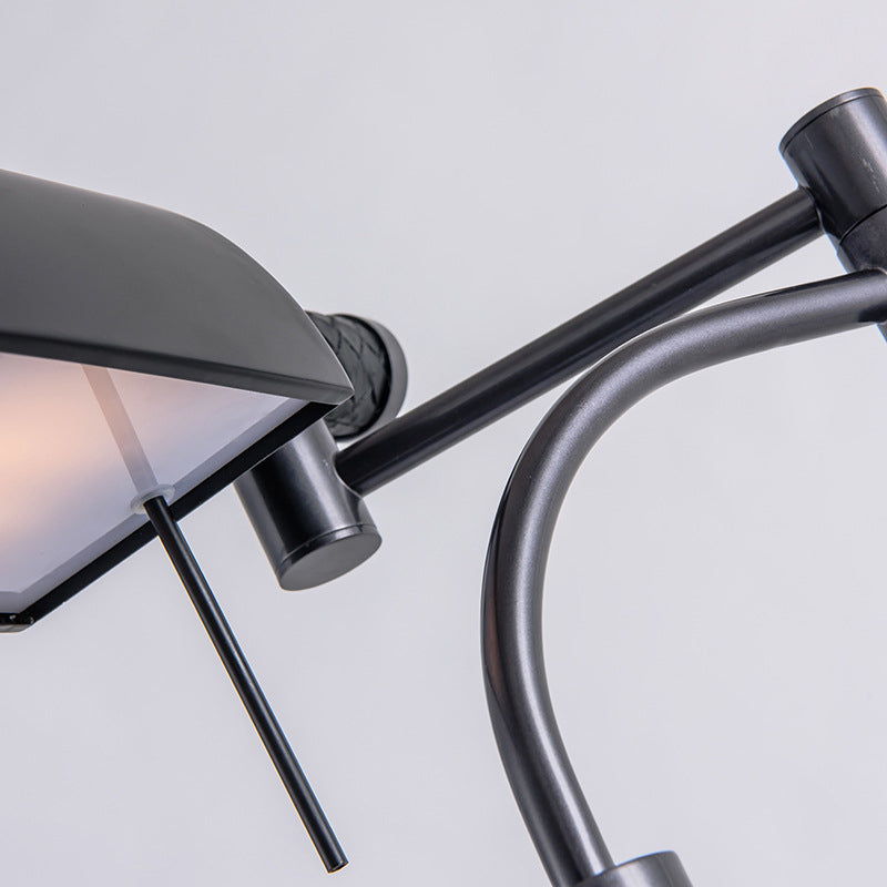 Rectangular Cylinder Iron Leather Table Lamp
