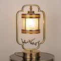 Glass Full Copper Carved Table Lamp