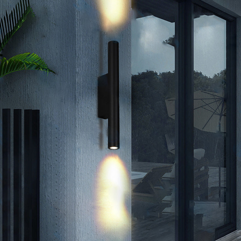 Long Cylinder Rectangle Aluminum Outdoor Light