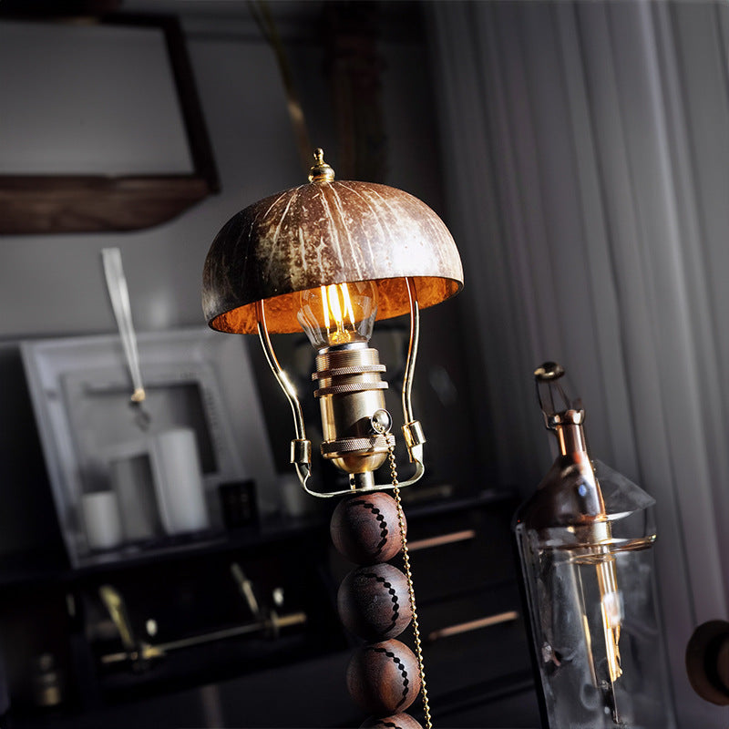 Coconut Shell Hardware Wood Table Lamp