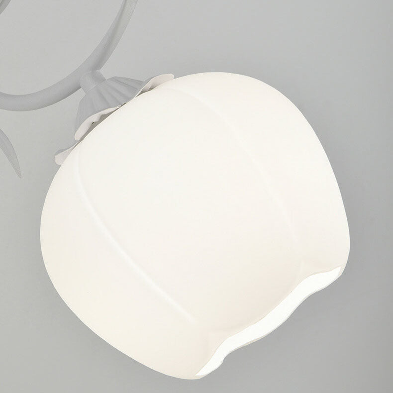 Floral Glass Round 1/2 Wall Lamp