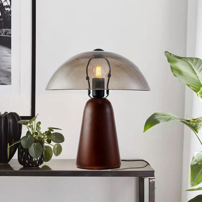 Eclectic Clear Glass Dome Table Lamp