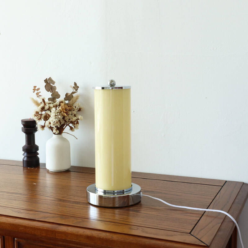 Glass Column Night Table Floor Lamp