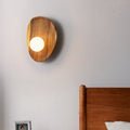 Irregular Oval Plate Wood Wall Lamp