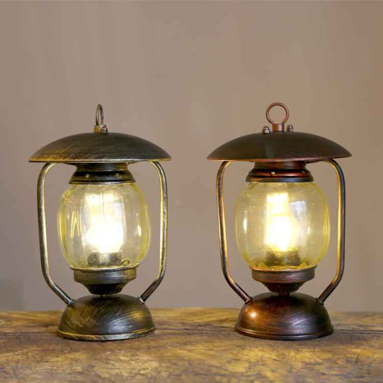 Wrought Iron Glass Table Lamp