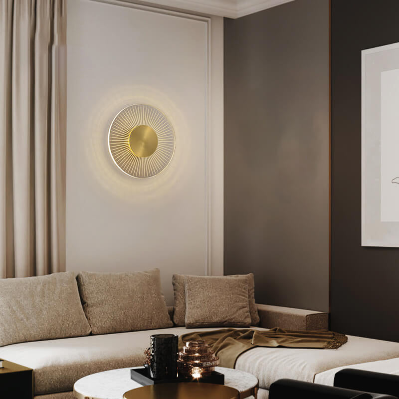 Full Copper Round Line Wall Lamp