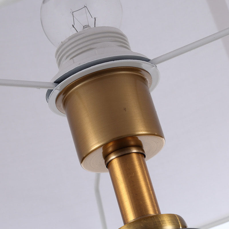 Cylinder Fabric Iron Marble Table Lamp