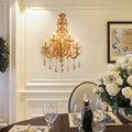 Gold Candelabra Glass Crystal 5-Light Wall Lamp