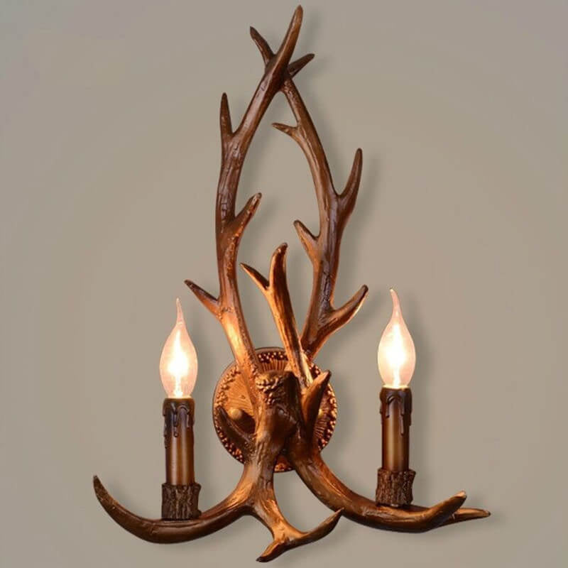 Resin Antler 2-Light Wall Lamp