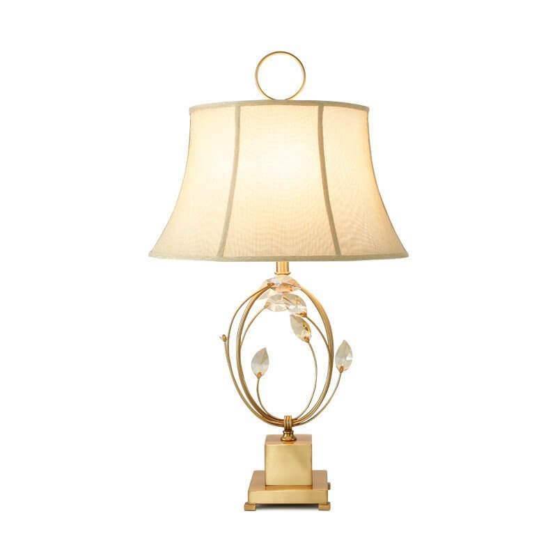 Golden Glamour Fabric Crystal Table Lamp