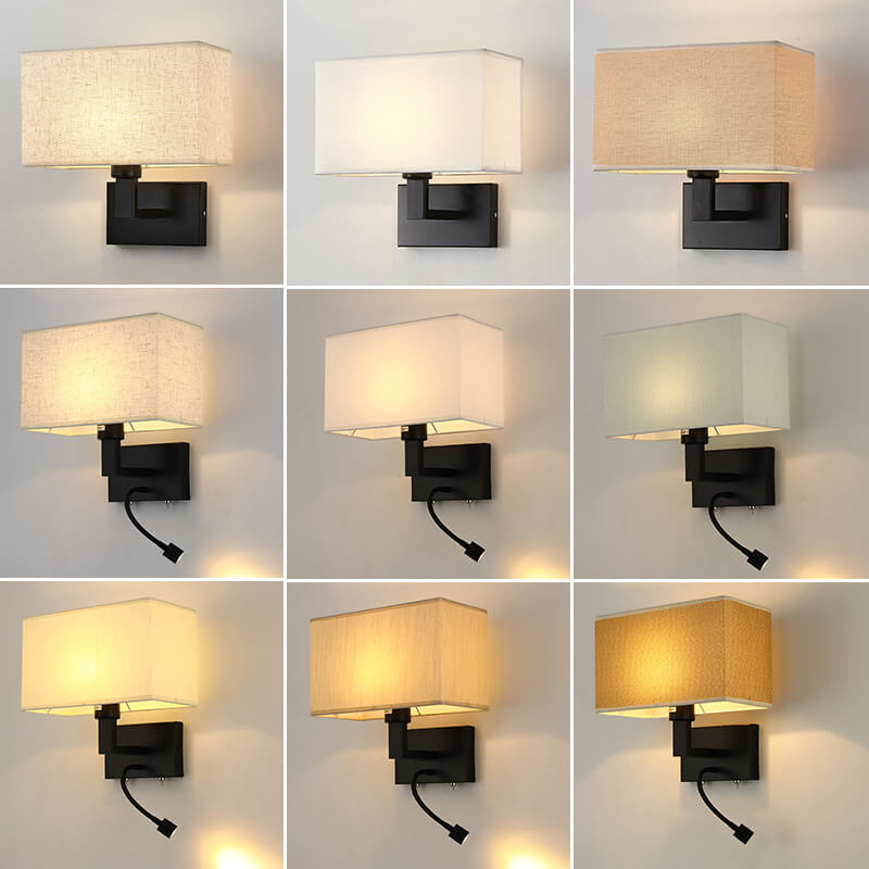 Solid Color Rectangular Iron 2-Light Wall Lamp