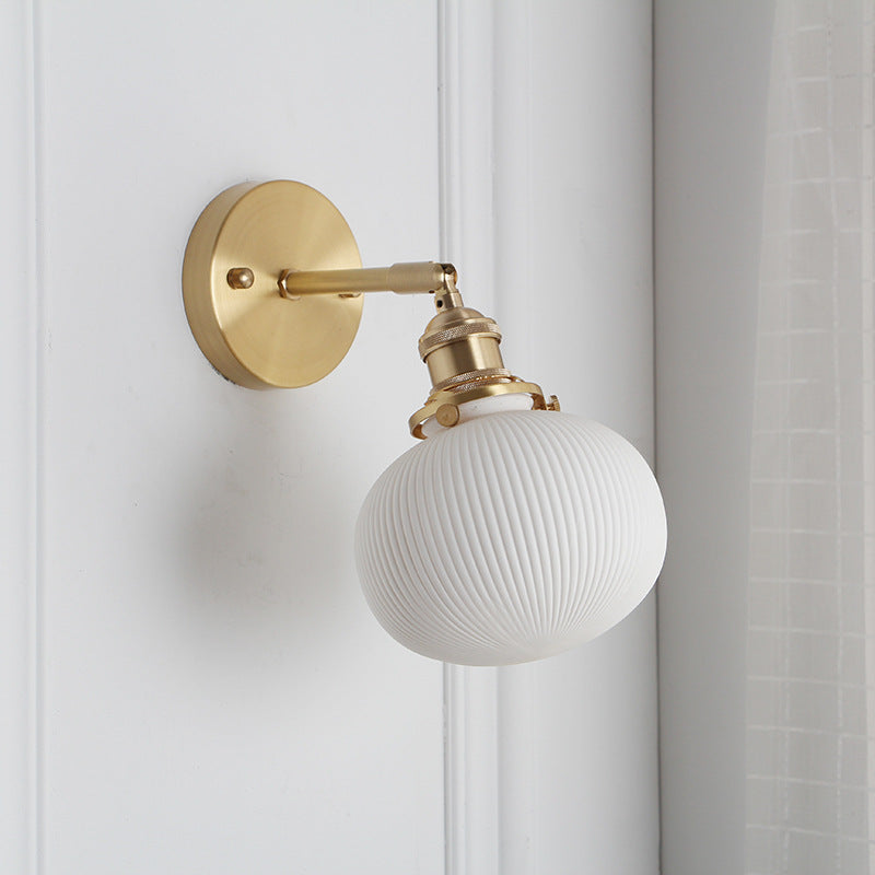 Cylinder Oval Brass Lucite Wall Lamp