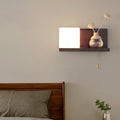 Rectangular Square Shelf Wood Wall Lamp