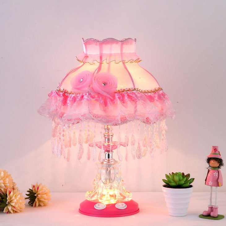 Style Wedding Fabric Glass Table Lamp