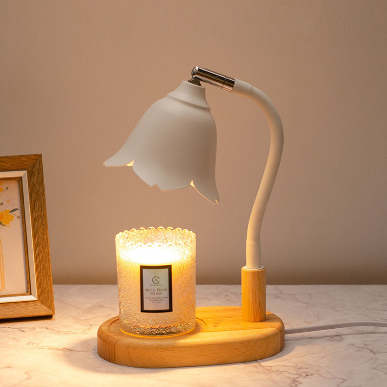 Floral Wood Iron Aroma Table Lamp