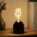 Round Glass Wood Bedroom Table Lamp