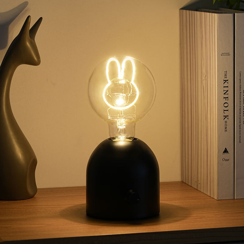 Round Glass Wood Bedroom Table Lamp