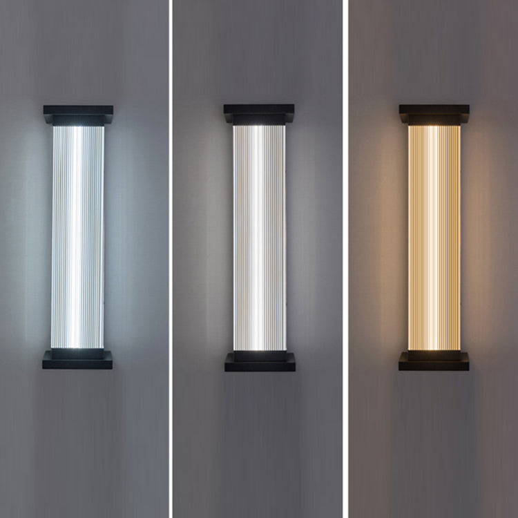 Striped Rectangle Stainless Steel Outdoor Light