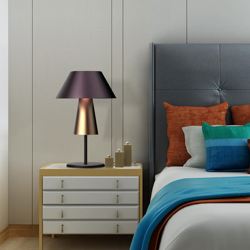 Drum Cone Fabric Iron Table Lamp