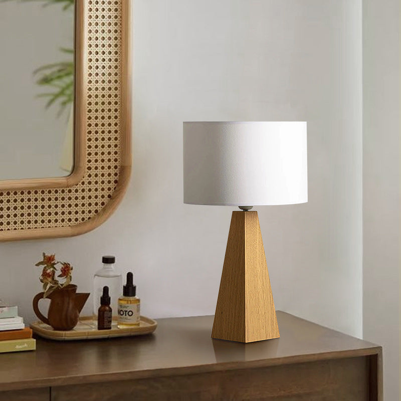 Cylindrical Prismatic Solid Wood Table Lamp