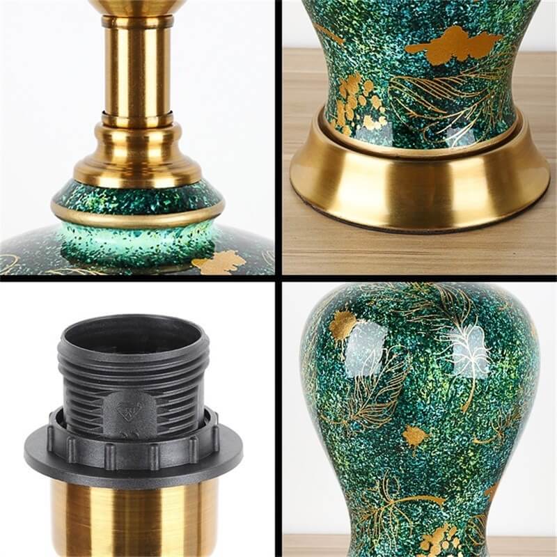 Emerald Ceramic Fabric Table Lamp