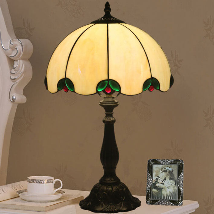 Beige Green Gem Dome Table Lamp