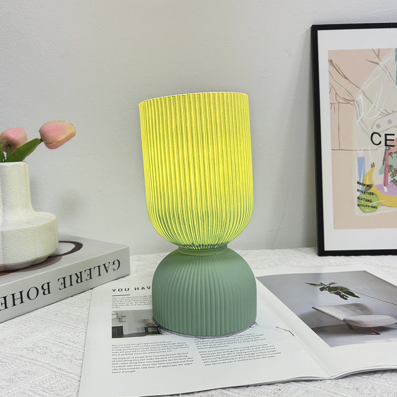 Cylinder Funnel Glass Bedroom Table Lamp
