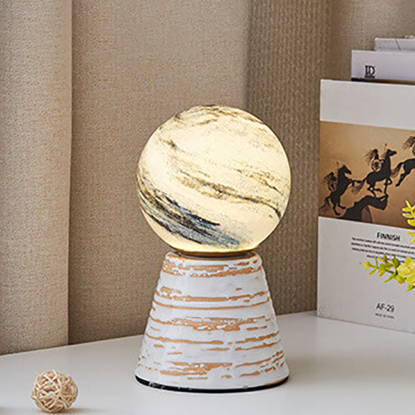 Orb Moon Ceramic Glass Table Lamp