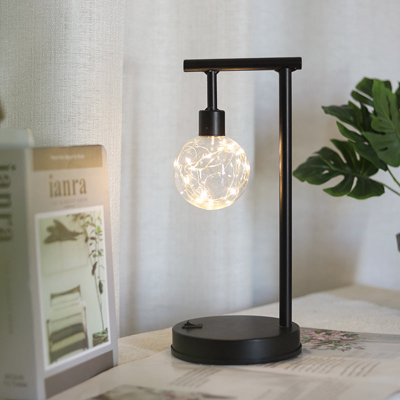 Ball Iron Battery Night Table Lamp