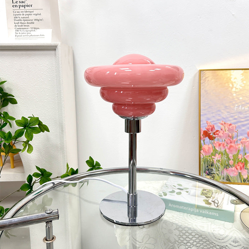 Metal Glass Ripple Gyro Table Lamp