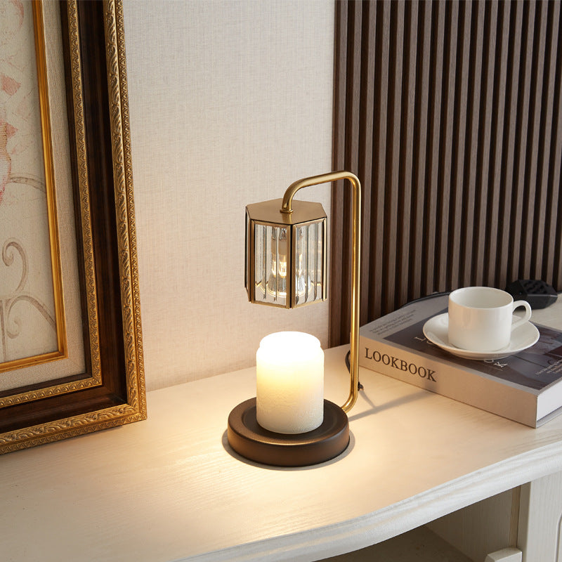 Iron Glass Cylinder Melting 2-Light Table Lamp