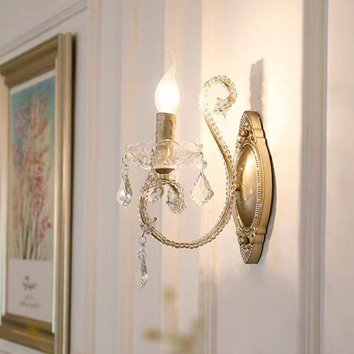 Crystal Candelabra 1/2 Wall Lamp