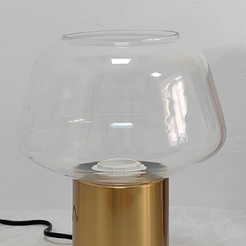 Cylindrical Marble Iron Glass Table Lamp
