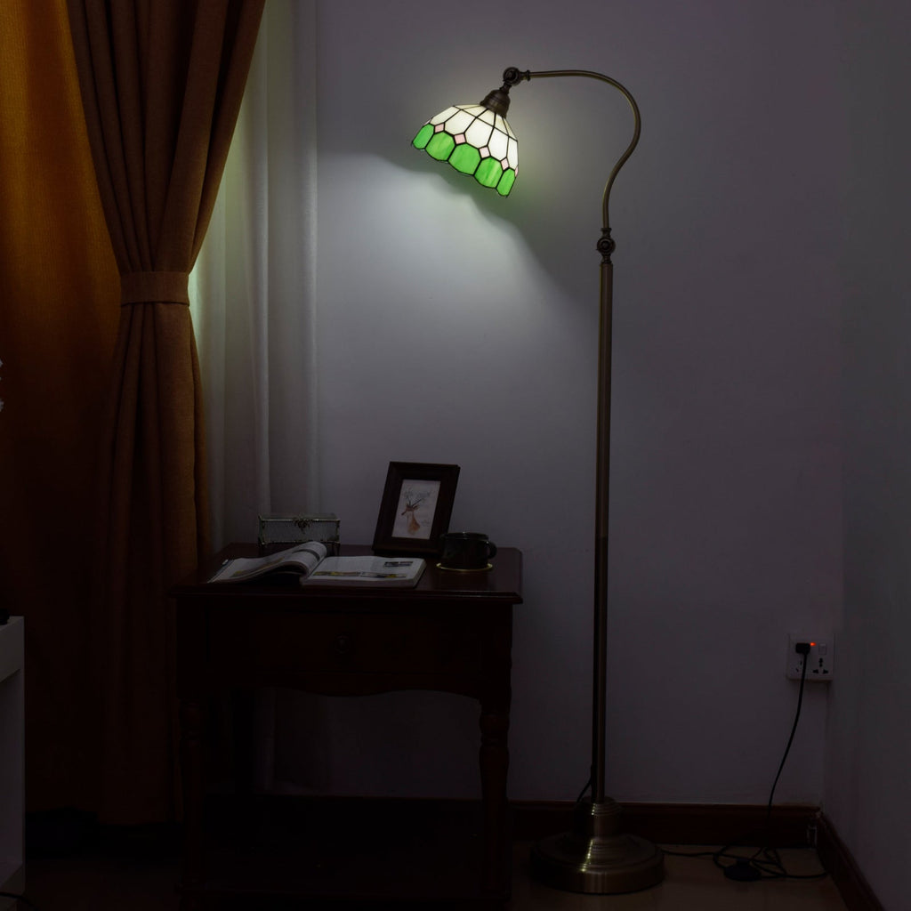 Bowl Round Checkerboard Glass Floor Lamp