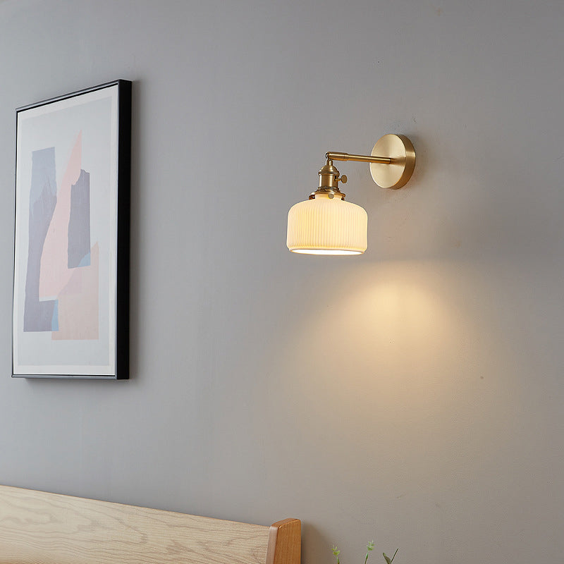 Striped Ceramic Jar Wall Lamp