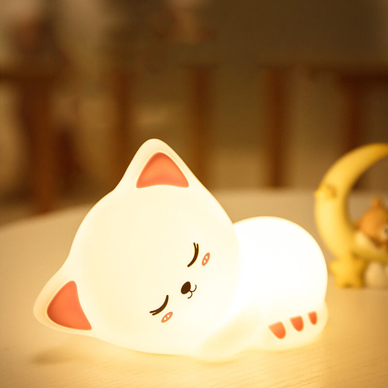 Cat Night Silicone Clapping Table Lamp