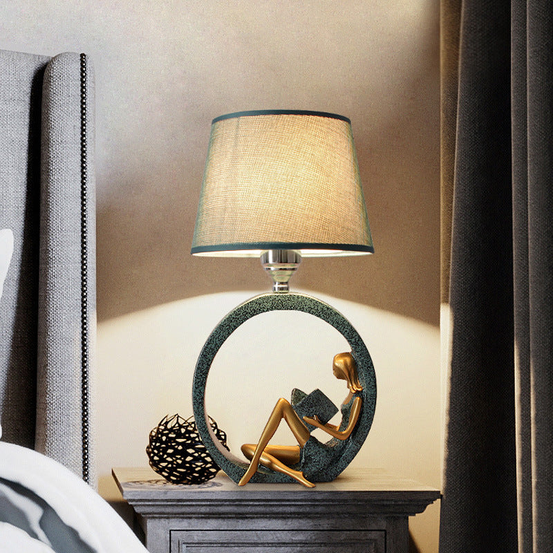 Round Girl Boy Resin Table Lamp