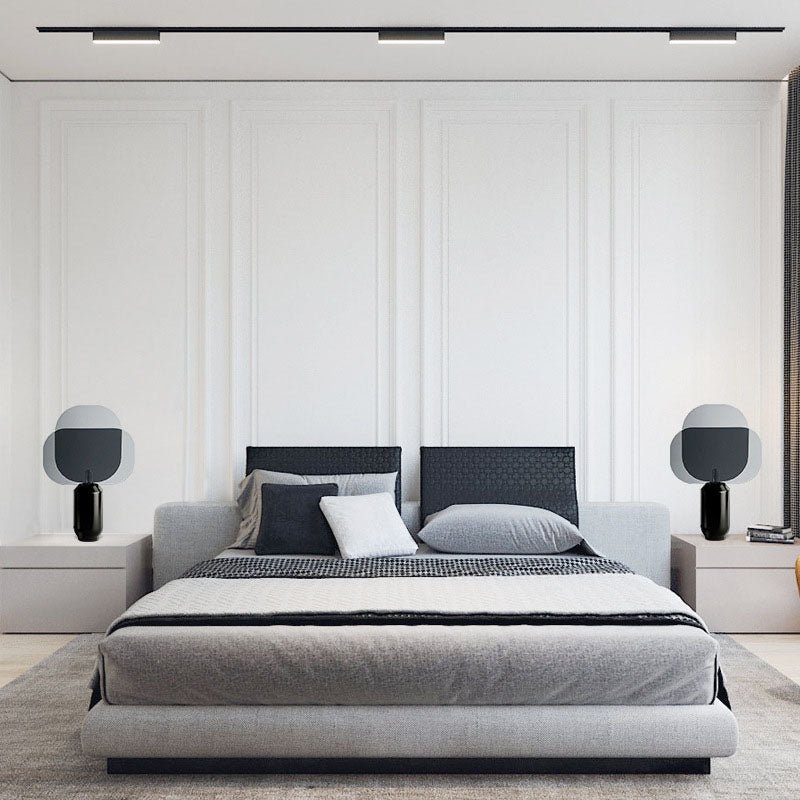 Cylindrical Metal Acrylic Bedroom Table Lamp