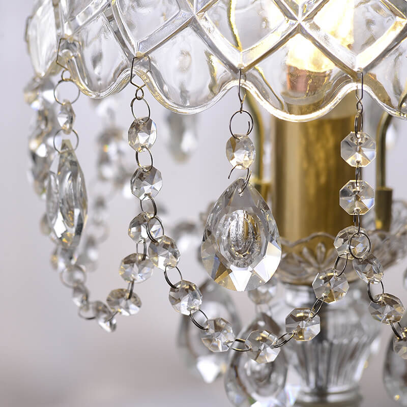 Clear Crystal Round Tassel Table Lamp