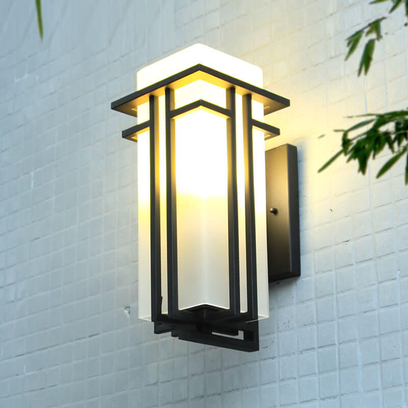 Rectangular Glass Lampshade Outdoor Light