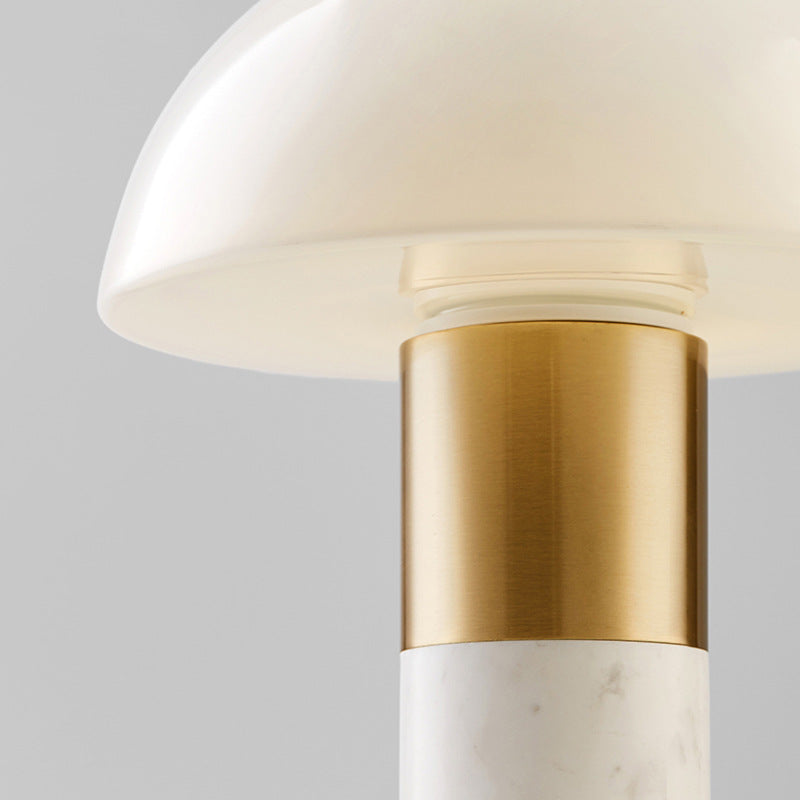 Mushroom Iron Glass Marble Table Lamp