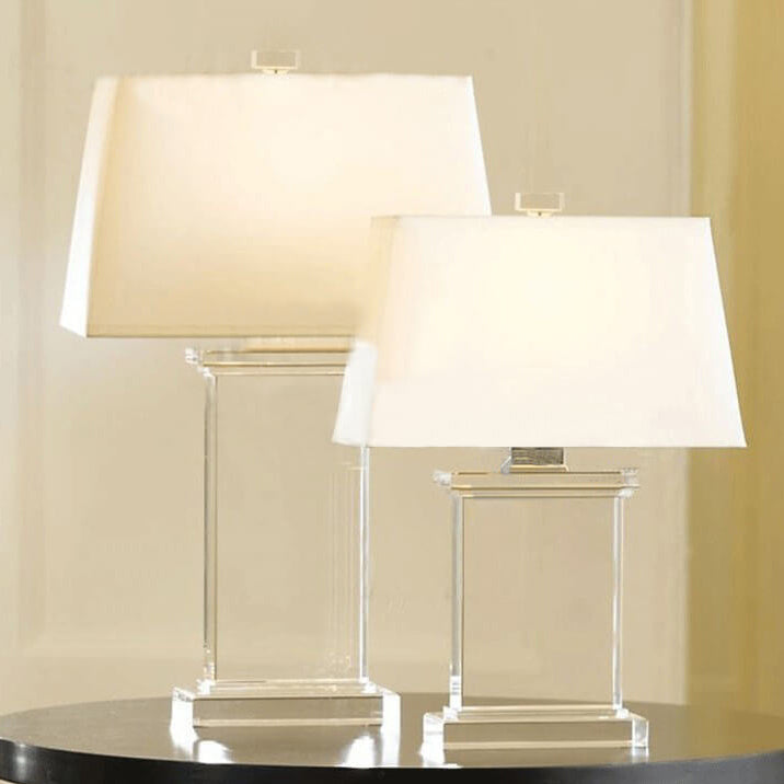 Fabric Lampshade Crystal Table Lamp