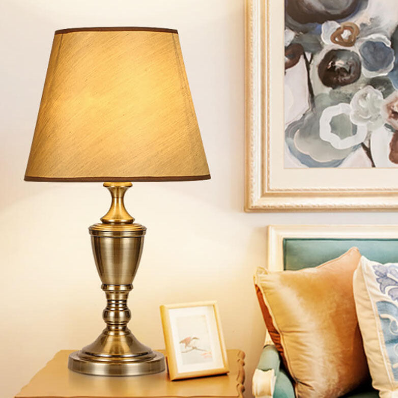 Fabric Cone Hardware Table Floor Lamp