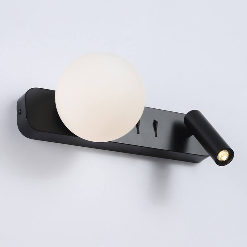 Glass Sphere Reading Wall Lamp